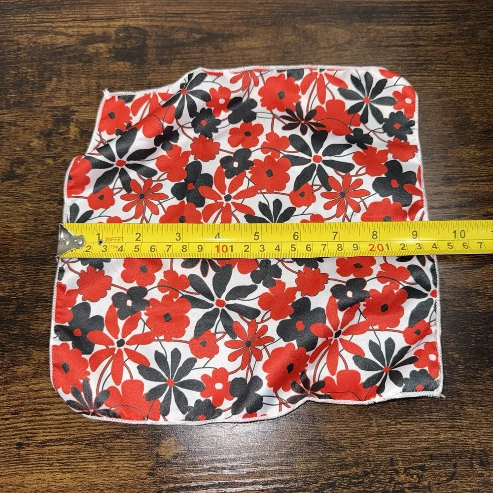Hi-Tie Red Black White Floral Tie &‎ Pocket Square Set Mens Necktie Slim Skinny